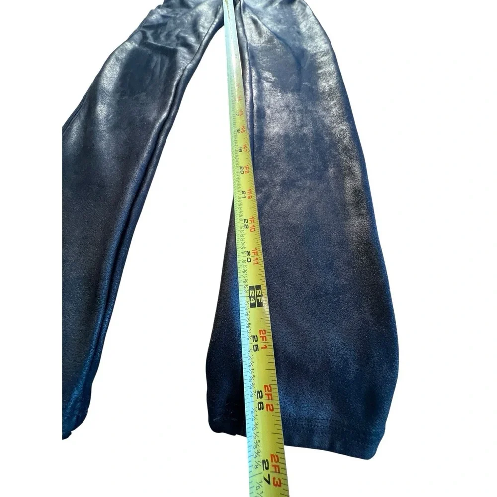 Spanx Women Black Skinny Leggings‎ Medium 21555 Shiny